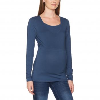 MAMALICIOUS Mllea Organic Nell L/s Top Nf, Camisa Manga Larga para Mujer, Azul