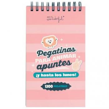 Mr Wonderful Bloc De Pegatinas Para Animar Apuntes ¡y Hasta Los Lunes! - 1000 Pegatinas - Pegatinas con Relieve y Holográficas - 36 hojas - Dimensiones: 14x