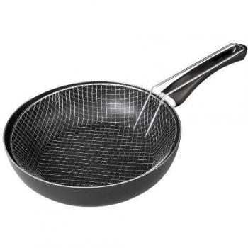 Ibili 405728 - Sartén freidora con cestillo Indubasic 28 cm Aluminio