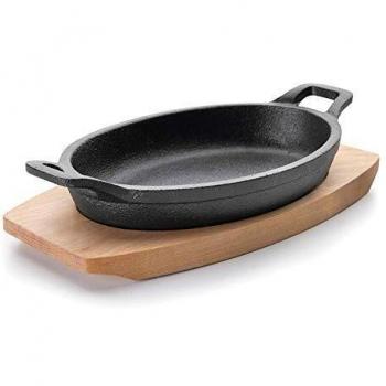 Lacor - 25881 - Cacerola hierro Fundido Oval Magma 15,5x10cm - Negra