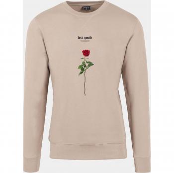 Lost Youth Rose Crewneck Sweatshirt for Men - Darksand Size L