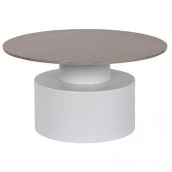 Mesa de Centro Esprit Metal y Madera MDF 80x80x42 cm Color Natural-Blanco