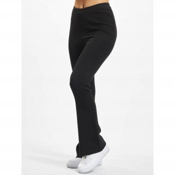 Urban Classics Women's Black Rib Knit Bootcut Leggings