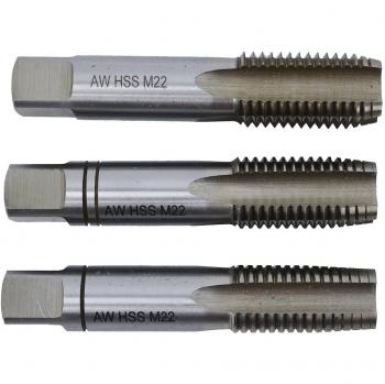 Awtools Juego de Machos M2 HSS M24x3,00 - Set de 3 Piezas