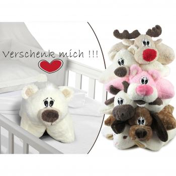 Relleno almohada - en 6 diferentes Tierdessins - Medidas Aprox. 40 x 40 cm - alta calidad Calidad de la marca por Dormisette - Oso De Nieve, 45 x 46 x 19 cm