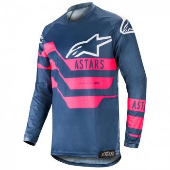 Alpinestars Camiseta De MX 2019 Racer Flagship Azuloscuro-Rosado