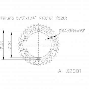 ESJOT - Corona Esjot Aluminio 51-32001 46 Dientes