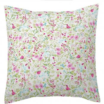 ESTELA - Funda de cojín Estampada EVA - Medidas 50x50 cm. - Parte Estampada 100% Algodón - Parte Lisa 50% Algodón / 50% Poliéster - 144 Hilos