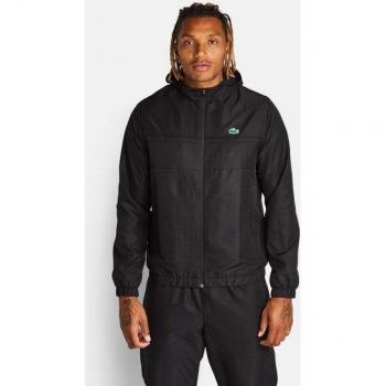 Chaqueta con Capucha Zipper Lacoste Diamond Weave - Hombre - Negro - Talla L