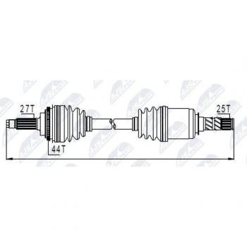 Árbol de transmisión NTY NPW-SB-009 Antriebswelle con alta resistencia y durabilidad