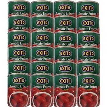 Bote de tomate de pera entero pelado marca Éxito 390 g.[PACK 24 UNIDADES]