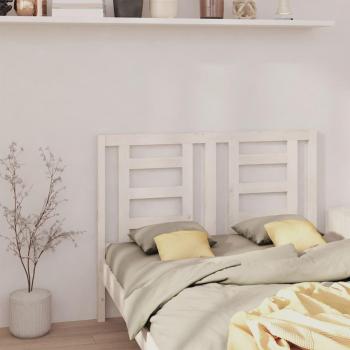 Cabecero para cama blanca 146x4x100cm madera maciza de pino