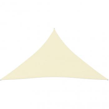 Parasol triangular de tela Oxford crema 6x6x6m