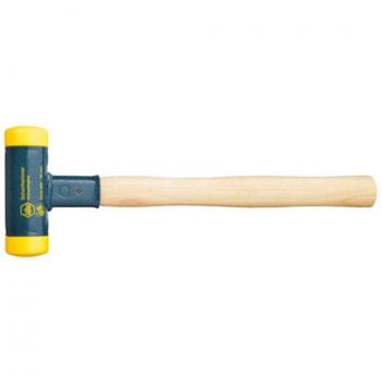 Martillo de cara blanda sin contragolpe Wiha, mango de madera Hickory, cabezal redondo, semiduro, 60 mm, 420 mm (02098)