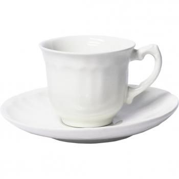 Taza de café con plato Naranco Blanco San Claudio