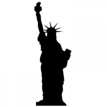 Estatua de la Libertad 4 - Decoración de Metal Negro, 21x0,15x59 cm