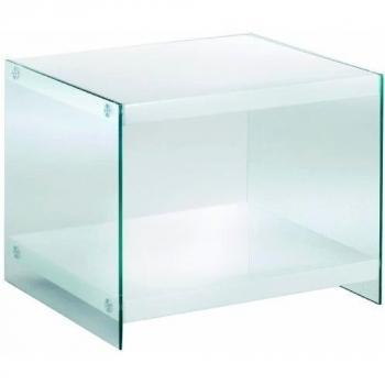 Haku Möbel 87391 Mesa Auxiliar DM / Vidrio Templado Blanco 48 x 55 x 45 cm