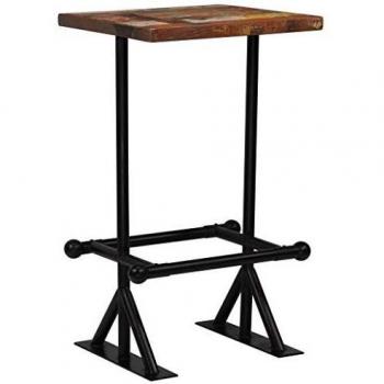 vidaXL Mesa Bar 60x60x107 Madera Reciclada Multicolor Mesilla Mueble Auxiliar