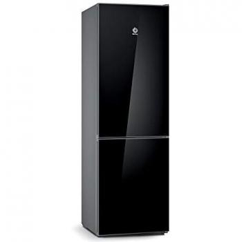 Balay, 3KFE565BI - Frigorífico combi No-Frost, Acabado en cristal, Altura 186 cm, 237 litros, Color Negro