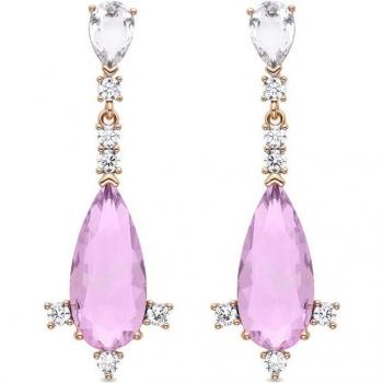 Pendientes Luxenter Kanan con circonita multicolor acabados en oro amarillo de 18K