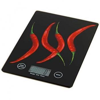 Wenko 25223100 Báscula de cocina Slim Pepperoni, 14 x 1,2 x 19,5 cm, multicolor