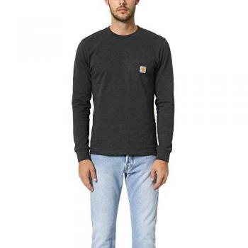 Carhartt Men's Loose Fit Long Sleeve Pocket T-Shirt - Black