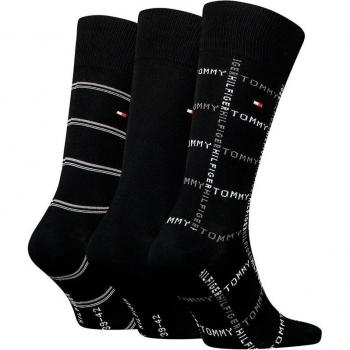 CALCETINES TOMMY JEANS 3P GIFTBOX GRID STRIPE black