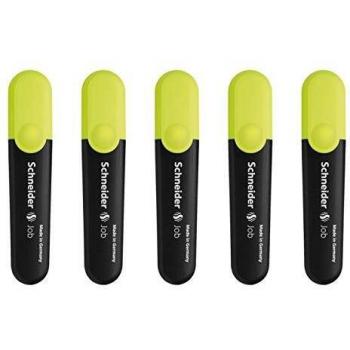 SCHNEIDER Lot de 3 Surligneurs Rechargeable Job Pte Biseau 1-5 mm Jaune
