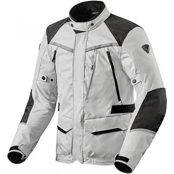 REV'IT! Chaqueta textil de moto Voltiac 3 H2O Plateado-Negro, impermeable, con forro térmico extraíble, ventilaciones ajustables, múltiples bolsillos y protección CE en hombros y c