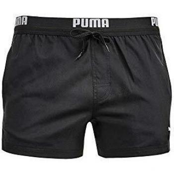 PUMA Logo Herren Kurze Badehose Bañadores Ajustados para Hombre, Negro, Large
