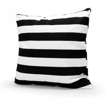 Lavievert Manta Lona de algodón cuadrada decorativa Funda de almohada Funda de almohada hecha a mano blanco y negro Chevron rayas Toss almohada con cierre de cremallera oculta