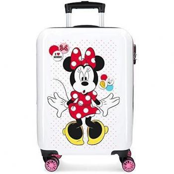 Disney Minnie Enjoy The Day Maleta de Cabina Blanco 40x55x20 cms Rígida ABS Cierre de combinación Lateral 34L 2,8 Kgs 4 Ruedas Dobles Equipaje de Mano
