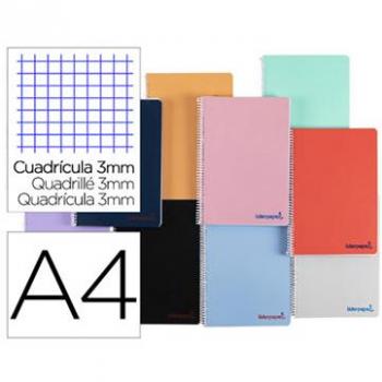 Cuaderno espiral Liderpapel A4 Wonder con tapa de plástico 80h 90gr cuadro 3mm