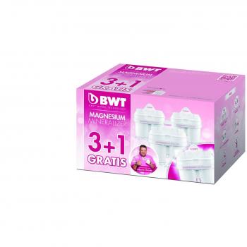 BWT - Pack 3+1 Filtros con magnesio que mejora sistema inmurológico, reduce cal, cloro, impurezas del agua y mejora sabor - Pack para 4 meses