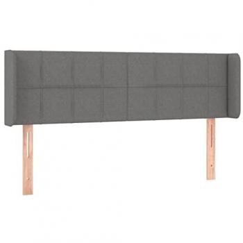 Cabecero de Cama con LED Tapizado en Tela Gris Oscuro 147x16x78/88 cm