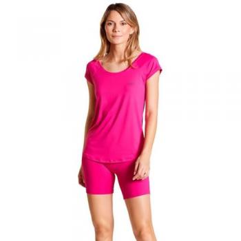 Ditchil Camiseta De Manga Corta Ease Rosa S Mujer Transpirable Fucsia Gym Fitness Running