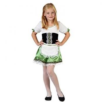 Disfraz Infantil de Alemana Bavaroise para Niña - Talla 5/6 Años - Blanco y Verde