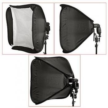 Kit de Caja Suave Cuadrada Portátil Neewer con Soporte en L y Difusor para Flashes Pequeños Estroboscópicos, Compatible con Nikon, Canon, Sony - 80x80 cm