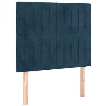 Cabeceros 2 unidades de terciopelo azul oscuro 80x5x78/88 cm
