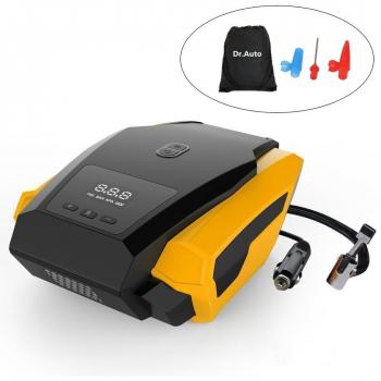 Compresor de Aire Automático,Compresor Aire Coche，Inflador de Neumáticos 12V/150PSI Presión Preestablecida de los Neumáticos,3 Boquillas de Aire para Pelota / Bici / Colchón Inflable / Motocicleta por Dr.Auto