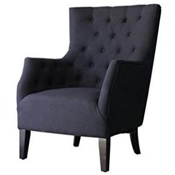 Sillón escandinavo 'Duchesse' en tela - Negro
