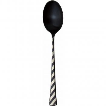 Cuchara de Cena Nagao de Acero Inoxidable Negro Oxidado, Procesada con Láser, Fabricada en Japón - 17.8 cm 18-8