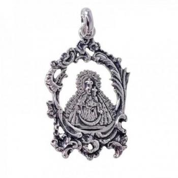 Colgante Virgen de la Cabeza de Plata Ley 925m con Medalla Calada de 34mm