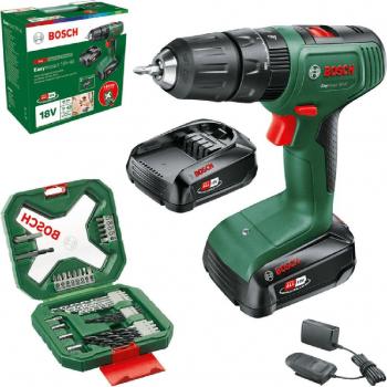 Taladro Percutor a Batería 18V Power for All + 2 Baterías + Cargador + Set X-Line 34 accesorios