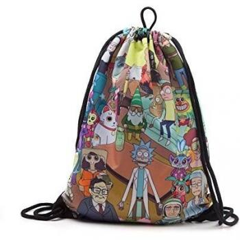 Rick and Morty Characters Sublimation Print Gymbag, multicolor