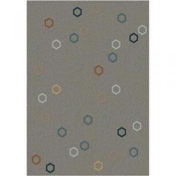 Alfombra de Salón en Lana Natural y Viscosa Gris 140x200 cm