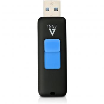 V7 VF316GAR-3E Unidad Flash USB 3.0 de 16GB con Deslizador, Tipo A, Negro