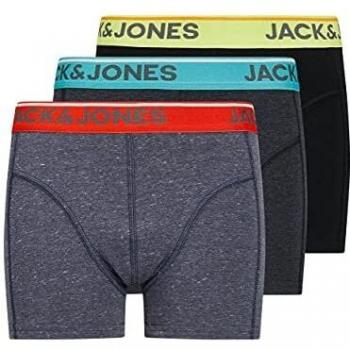 Jack & Jones JACMIKE Trunks 3 Pack JR Bxer, Azul. Detalles: Fiesta – Lemon Verbena, Tamaño de la Cintura:90 cm para Niños