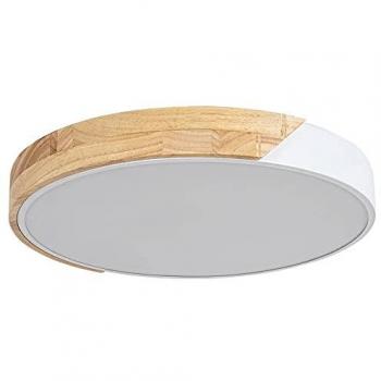 Plafón LED 24W 3000K Estilo Escandinavo en Metal y Madera Maple IP20
