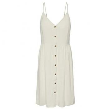 Pieces - Vestido corto de tirantes con botones, Textil Resto, marca Pieces, modelo 17132924-Birch, para mujer en color beig